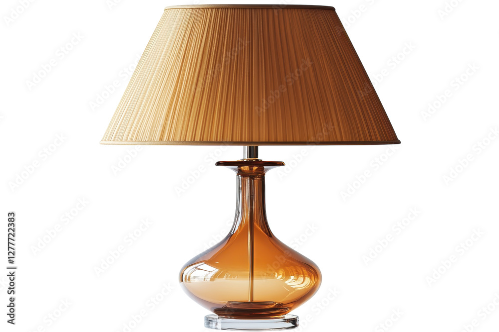 Obraz premium Stylish Decorative Table Lamp with a Sleek Metallic Base: Isolated on Transparent Background