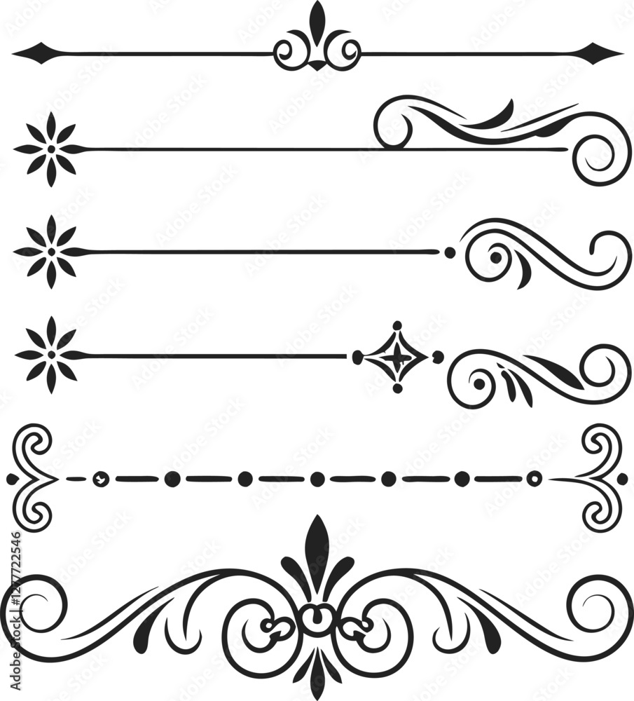 Fototapeta premium Vintage border and divider set