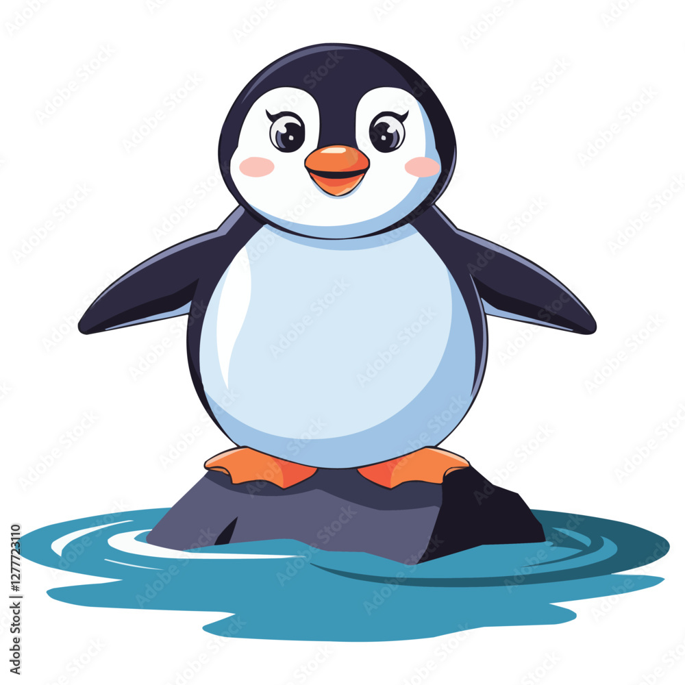 Obraz premium penguin on stone