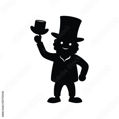 silhouette of leprechaun tipping his hat