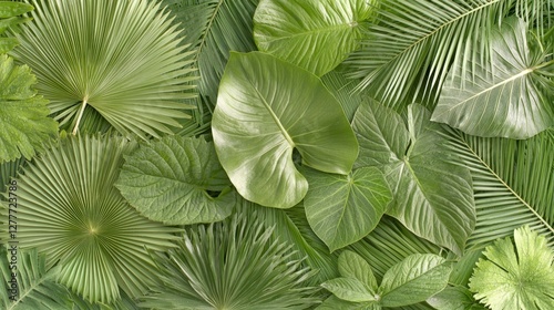 Lush Tropical Foliage  Palm  Monstera    Exotic Leaves Texture Background