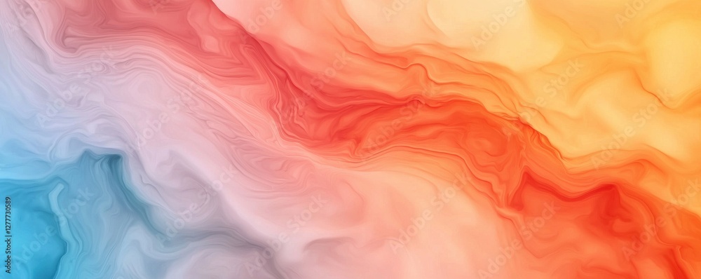 Obraz premium Vibrant Abstract Background With Fluid Colors Blending Together in Shades of Blue, Red, and Yellow