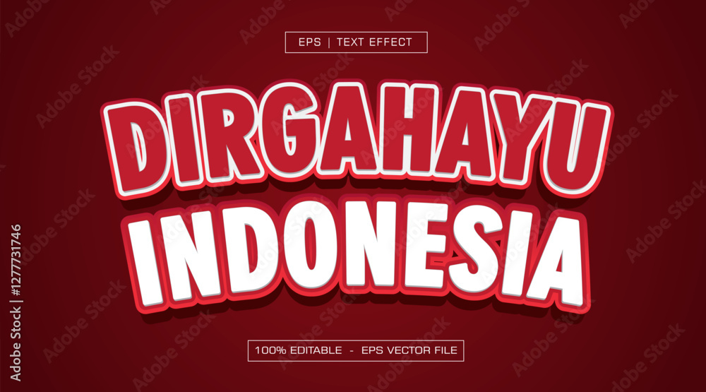 Fototapeta premium Indonesia independent text effect