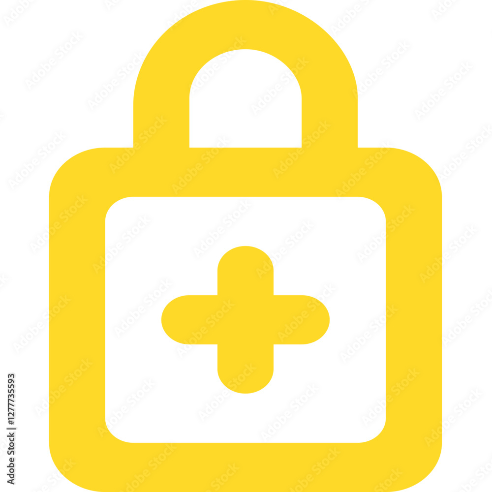 Fototapeta premium Lock Close Plus Round icon logo design