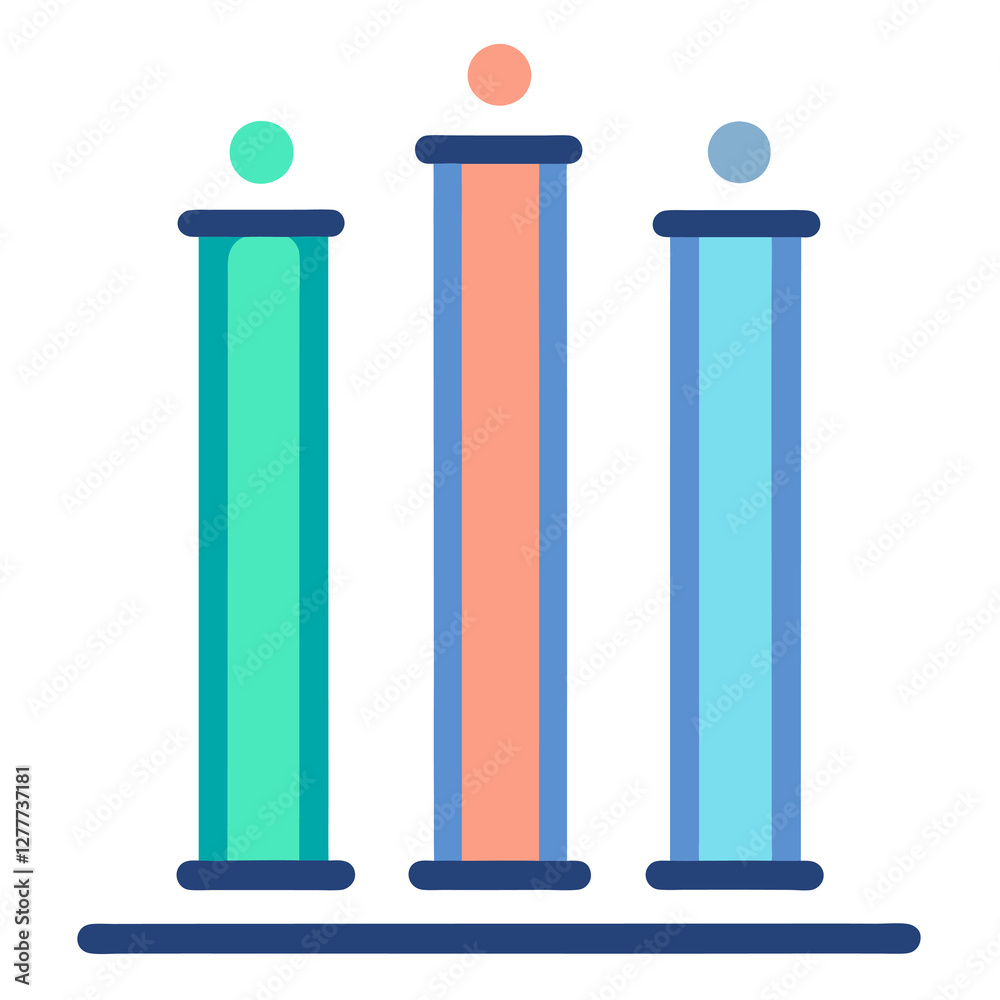 Modern flat infographic design featuring three vertical business steps template Modern flat infographic design featuring three vertical business steps template