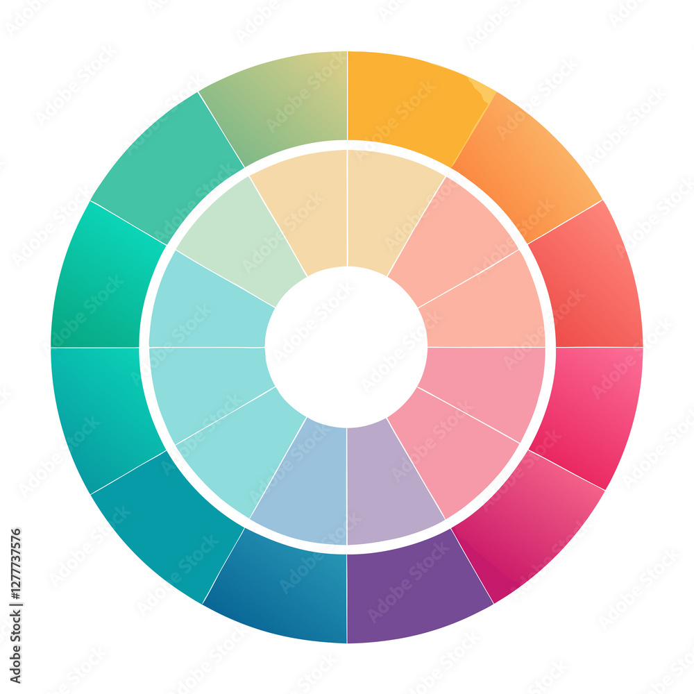 Modern flat radial chart with smooth gradient segment design data Modern flat radial chart with smooth gradient segment design data