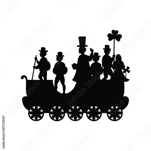 silhouette of st patrick day parade