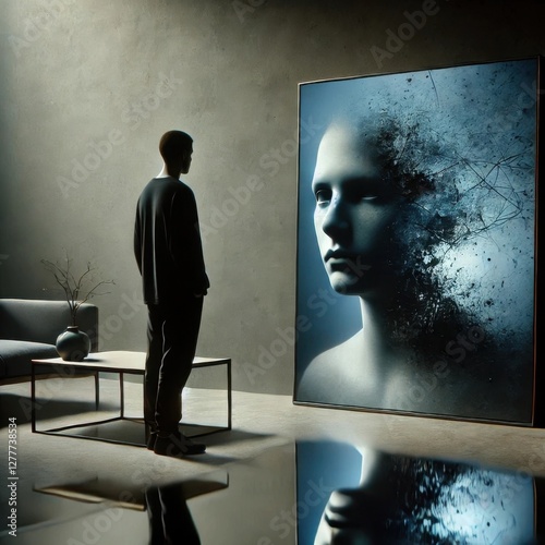 Mental Disorder – A Realistic Dark Reflection Depicting Fractured Mind, Inner Turmoil, and Emotional Struggle Through a Distorted Mirror 