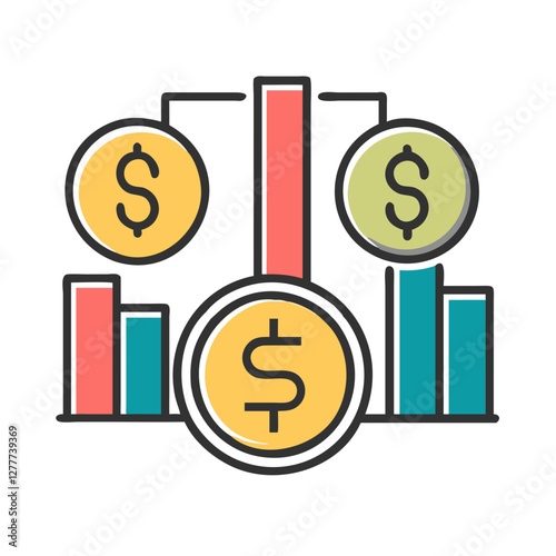 Financial Diagram: Depicting the essence of growth and fiscal management, this graphic visualizes concepts of earnings, financial data, and investment.