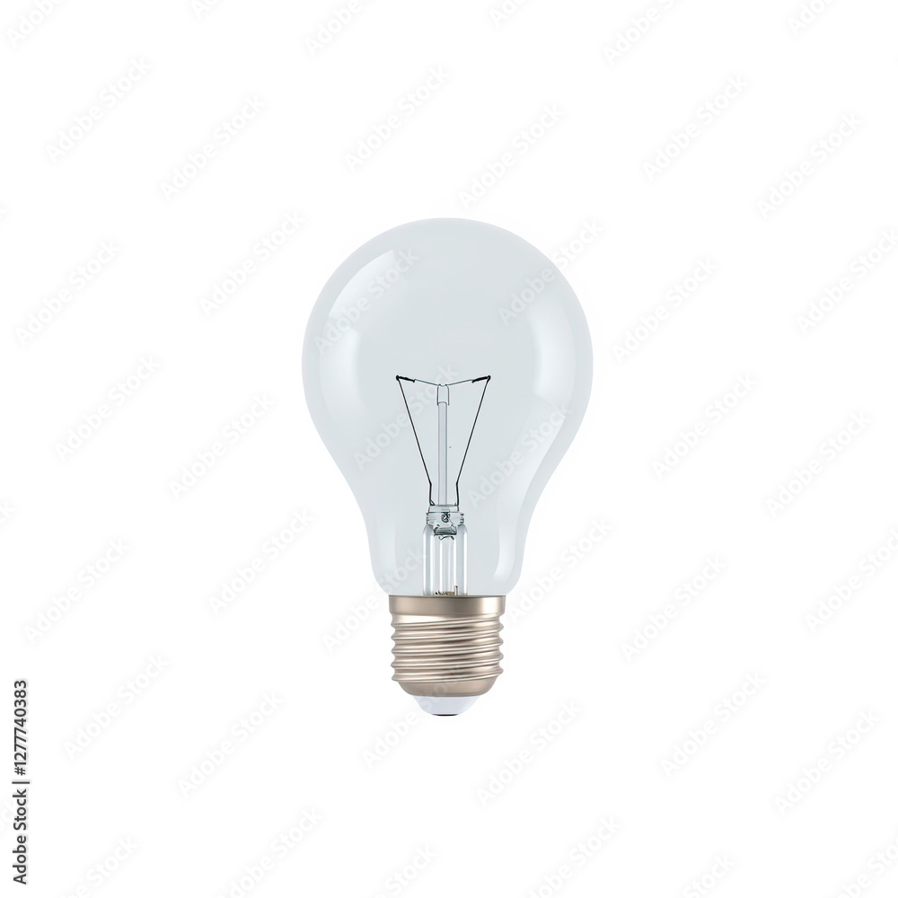 Incandescent Light Bulb with Clear Glass Casing on Transparent Background Incandescent Light Bulb with Clear Glass Casing on Transparent Background