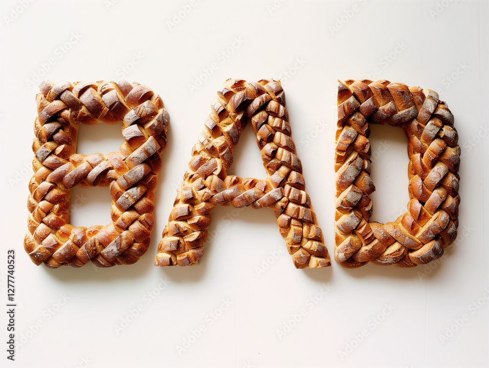 Obraz premium BADでも美味しい – 編み込みパンアート