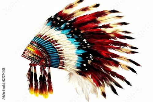 Artful depiction of traditional Indian headdress, showcasing cultural significance. photo