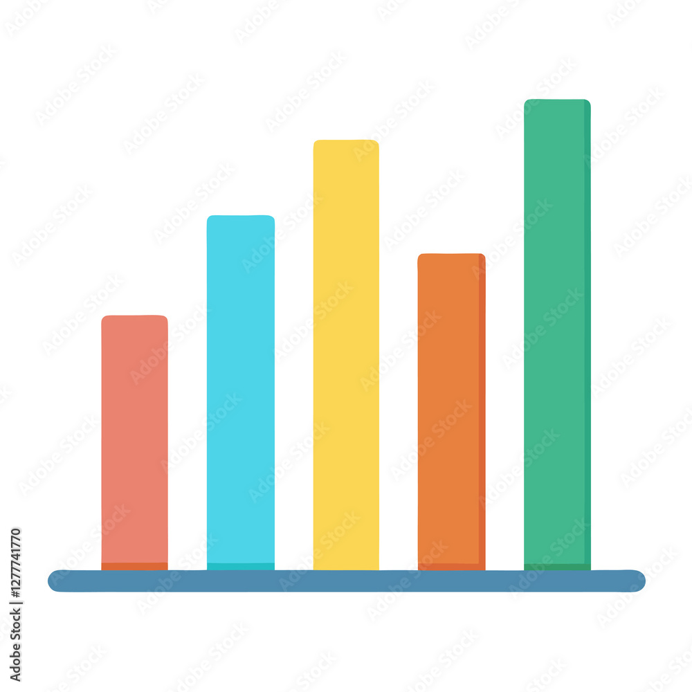Demographic bar chart flat vector illustration on white background Demographic bar chart flat vector illustration on white background