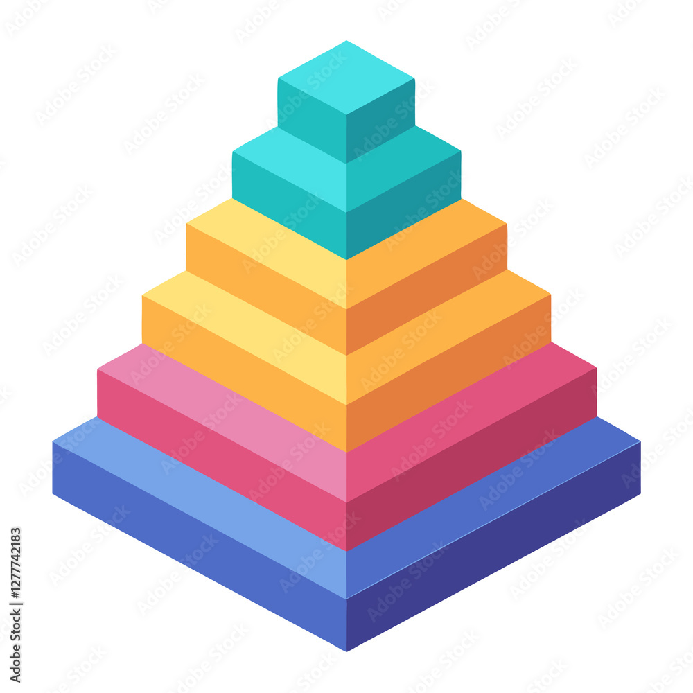 Fototapeta premium Smooth stacked area chart flat vector illustration on white background