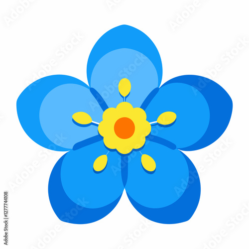 Forget-Me-Not Flower Icon – Small Blue Petals Vector