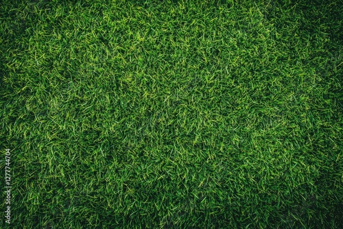 Lush green artificial turf texture, outdoor field background, design element