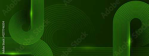 green gradient background with overlapping curvy shapes for simple backgrounds, digital art, and motion graphics projects.