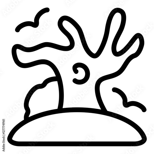 Haunted Tree Line Icon