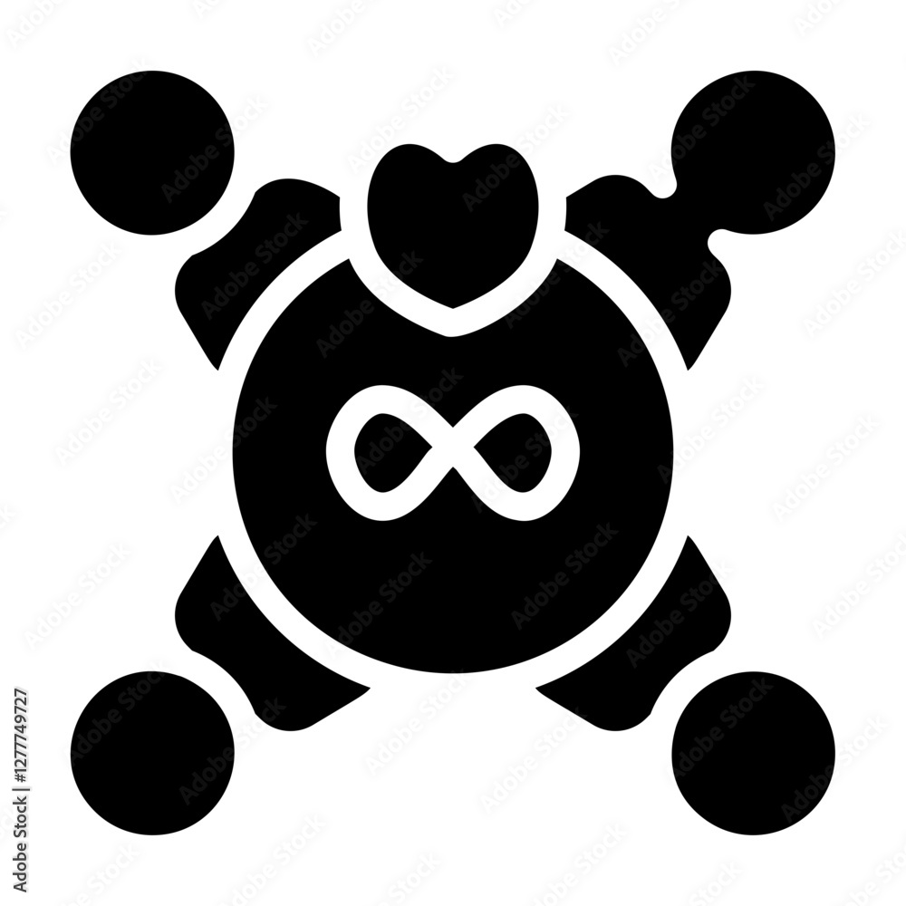 Fototapeta premium Infinity Friends Solid Icon