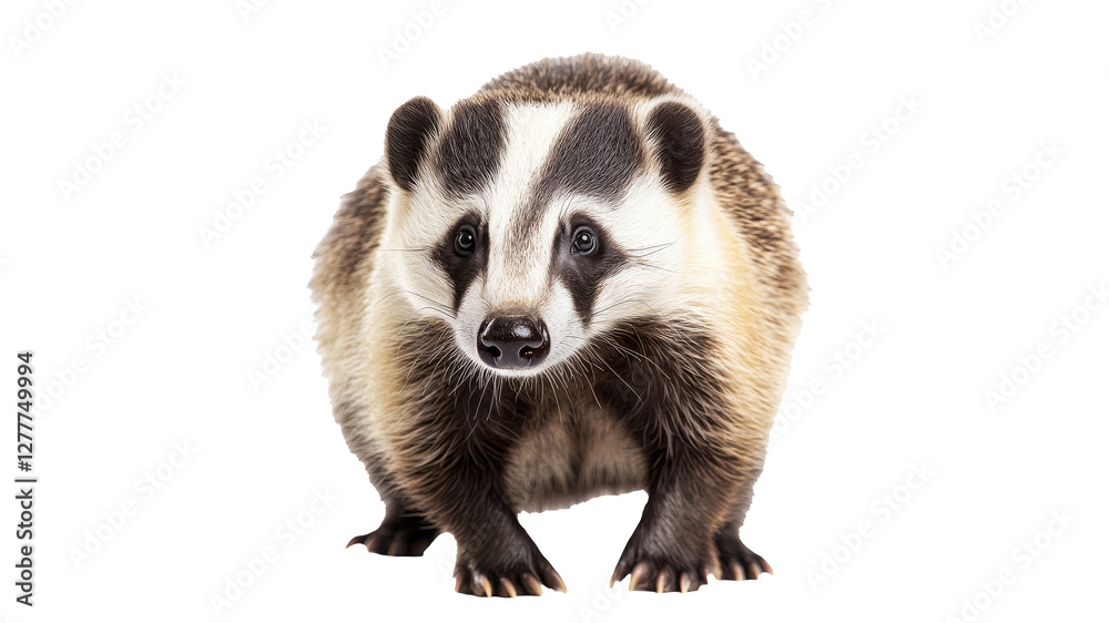 Badger in neutral pose on white backdrop Badger in neutral pose on white backdrop