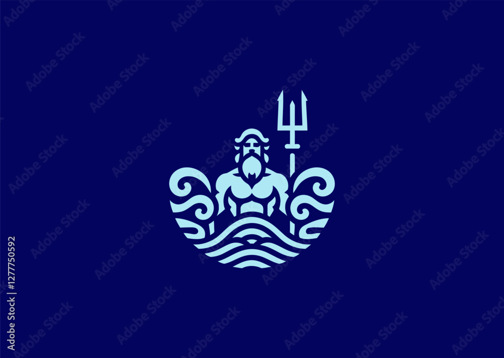 The sea god holding a mighty trident, symbolizing ocean waves, power, and dominance.