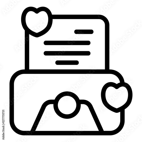 Love Letter Line Icon