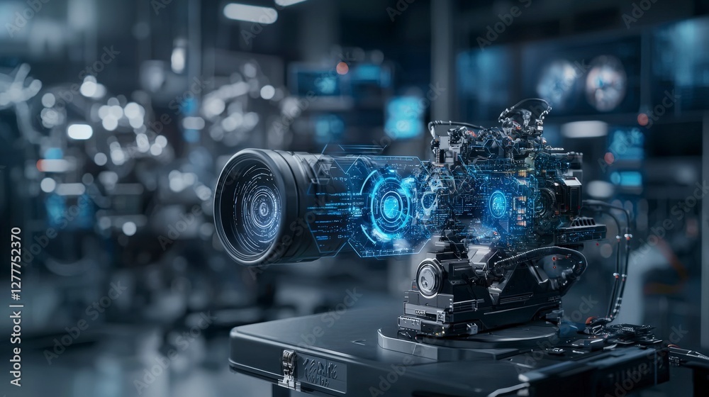 Futuristic camera innovations revolutionize filmmaking and digital art in advanced studio environments
