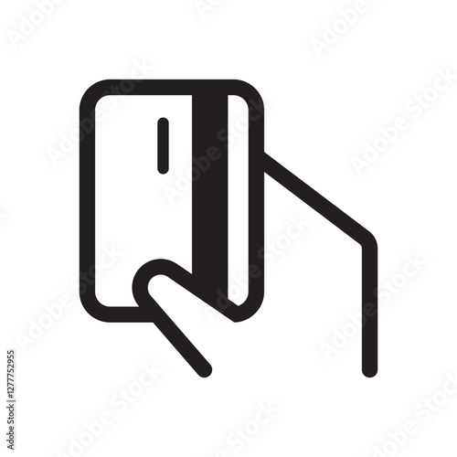 Hand holding credit or debit card sign isolated icon graphic vector