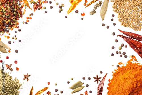 Fototapeta Naklejka Na Ścianę i Meble -  PNG Masala background spices white.
