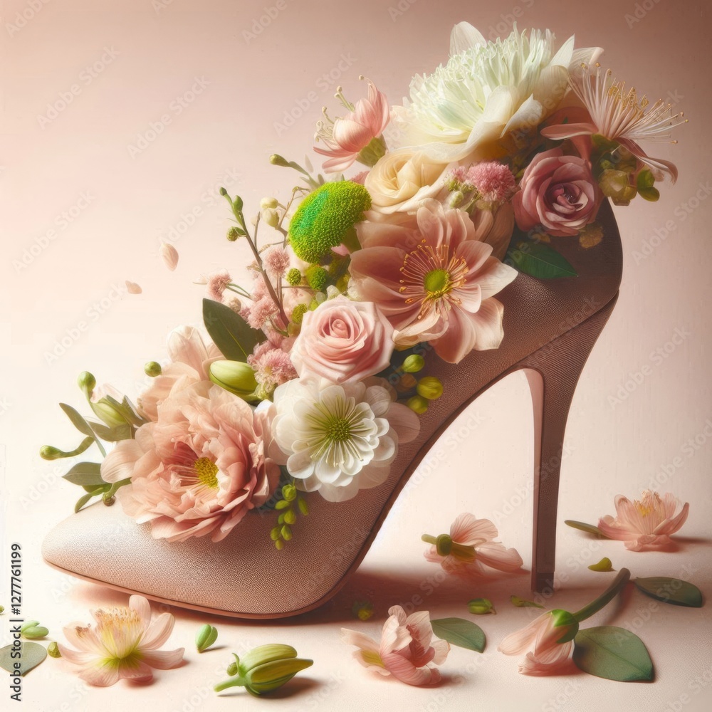 Obraz premium Beautiful Floral Arrangement in a Shoe