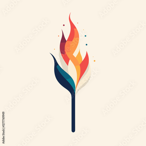 Colorful flame abstract representing passion and creativity  