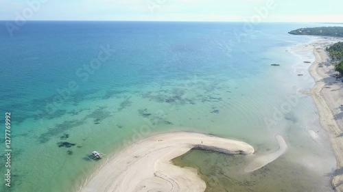 Aerial view of the natural landscape of the paradisiacal beaches of Bantayan Island. photo