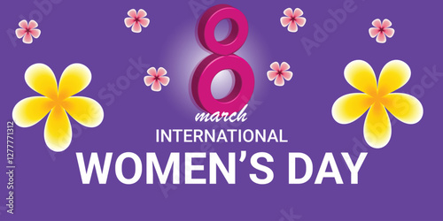 International women's day web banner vector. Elegant background or banner for March 8. Modern vector template for woman international celebration.