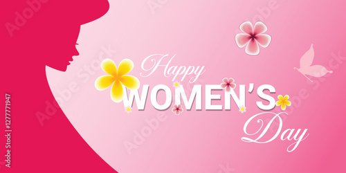 International women's day web banner vector. Elegant background or banner for March 8. Modern vector template for woman international celebration.