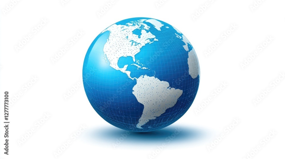 Digital Globe, A 3D Render of Earth Digital Globe, A 3D Render of Earth