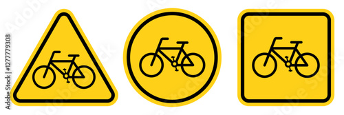 Bicycle parking sign, signboard, signage, symbol, icon set. Traffic road sign. Bicycle Parking Icon. Bike parking signs. Vector Illustration.