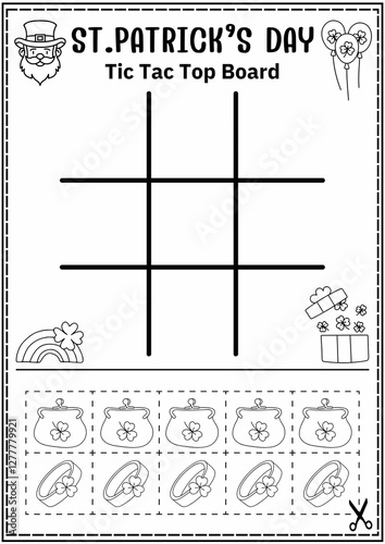 Celebrate St. Patrick’s Day with this fun printable Tic Tac Toe game! Featuring leprechauns, shamrocks, and rainbows—perfect for parties, classrooms, or family fun. Easy to print & play. Instant downl photo