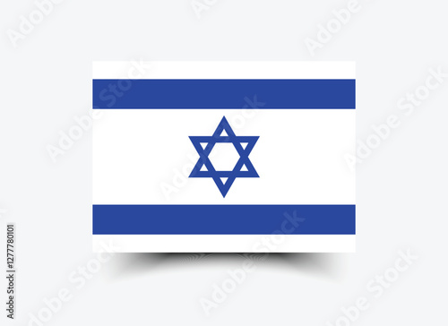 Flag of Israel. Flag icon. Standard color. Standard size. A rectangular flag. Computer illustration. Digital illustration. Vector illustration.
