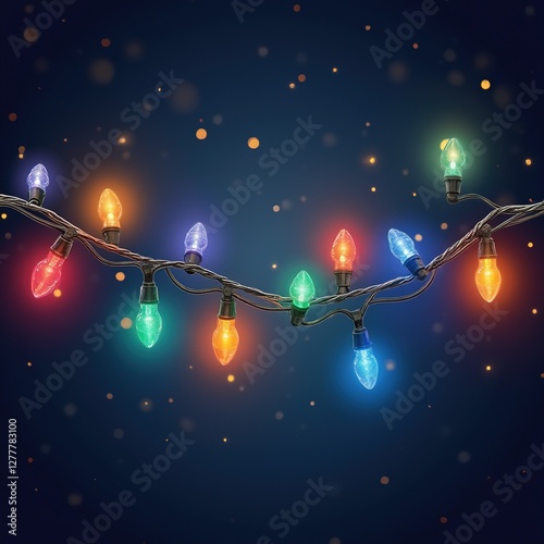 Bright festive garlands at the Christmas celebration