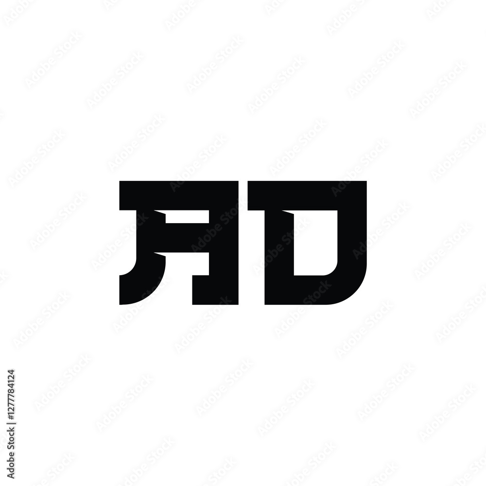 Obraz premium AD monogram logo design letter text name symbol monochrome logotype alphabet character simple logo