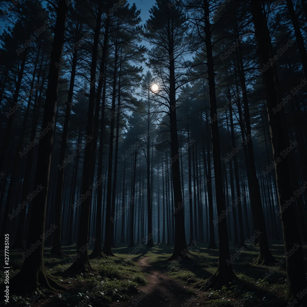 Fototapeta premium Forest in the late night