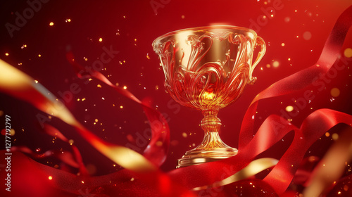 Background with golden trophy