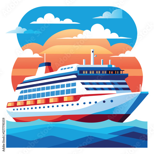 cruise ship vector