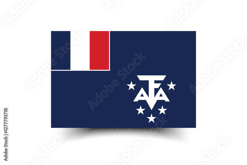French Southern and Antarctic Territory flag official colors and proportion digital vector illustration