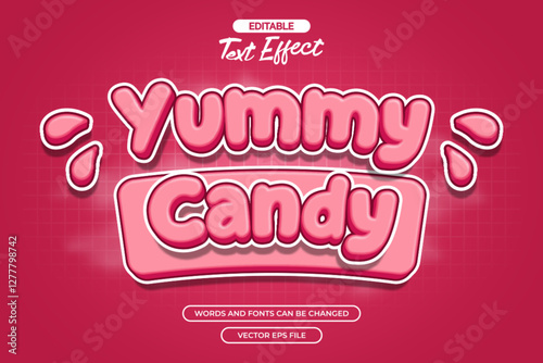 Yummy candy editable text effect with cloud background