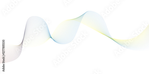 abstract blue wave background pink ribbon isolated on white
