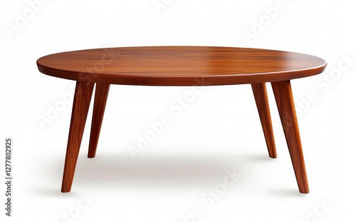 Mid-century Modern Coffee Table with Wooden Legs on White Background for Stylish Living Room Decor and Interior Design
