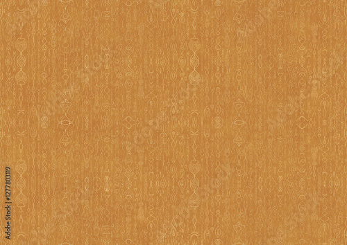 Wallpaper Mural Hand-drawn unique abstract symmetrical seamless gold ornament on a yellow background. Paper texture. Digital artwork, A4. (pattern: p14b) Torontodigital.ca