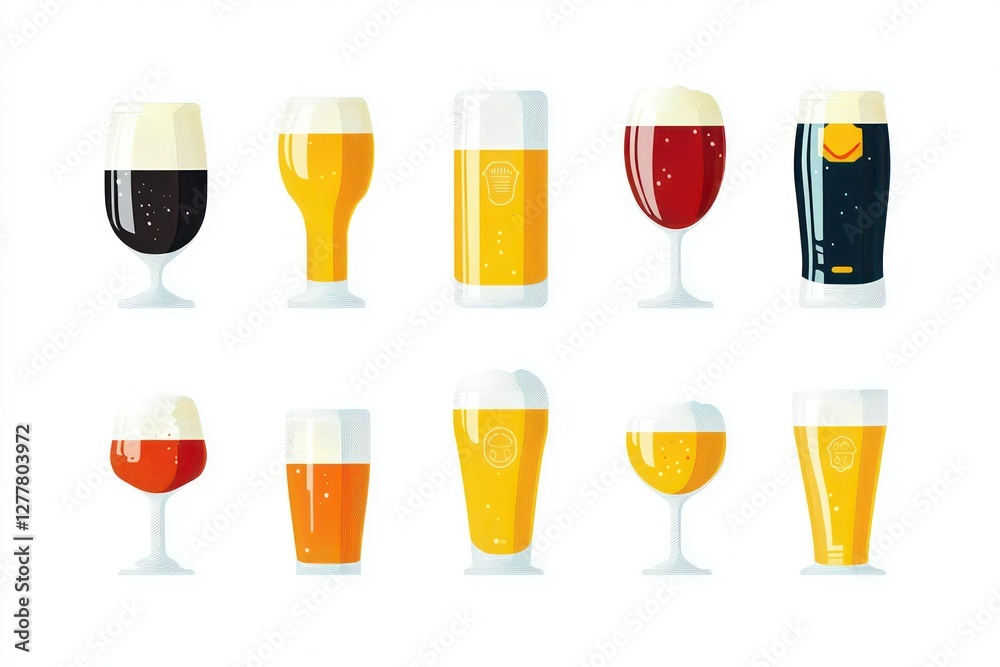 A bold, modern beer glass icon set against a white background, designed for mobile and web applications. A bold, modern beer glass icon set against a white background, designed for mobile and web applications.