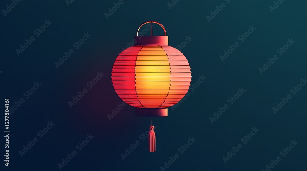 Obraz premium Minimalistic Paper Lantern Icon Design